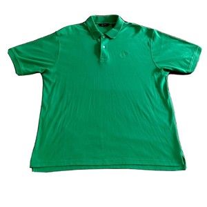 Sean John Men's XXL 2XL Polo Shirt Green 2 Button Short Sleeve Embroidered Logo